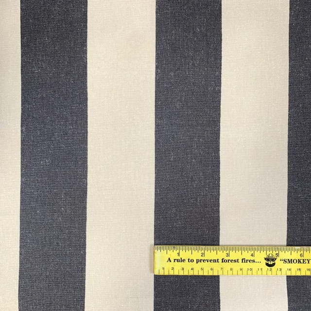 残りわずか【小関鈴子先生デザインプリント 】11号帆布 極太ストライプ6.6cm 生成りグレー色むら仕様 (JKS-421)