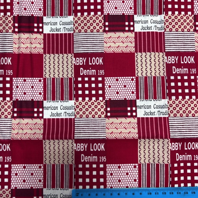 パッチワーク 小関鈴子先生 新柄デザイン】パッチワーク柄 英字柄 6色展開