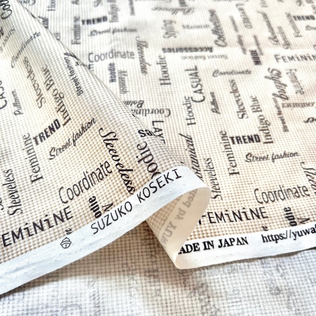 【小関鈴子先生 新作デザイン】英字柄 チェック柄 ブラウン系(JKS-490)