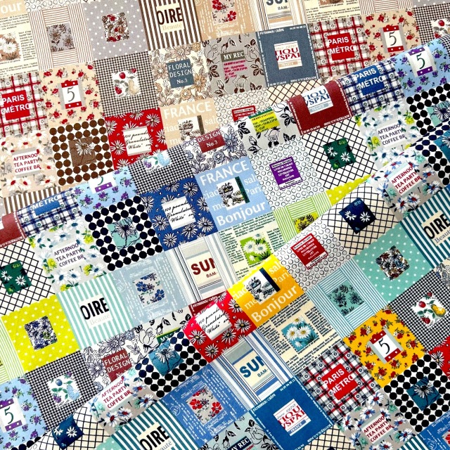 【小関鈴子先生 2026新作 春デザイン】パッチワーク柄  英字柄  3色展開(JKS-494）