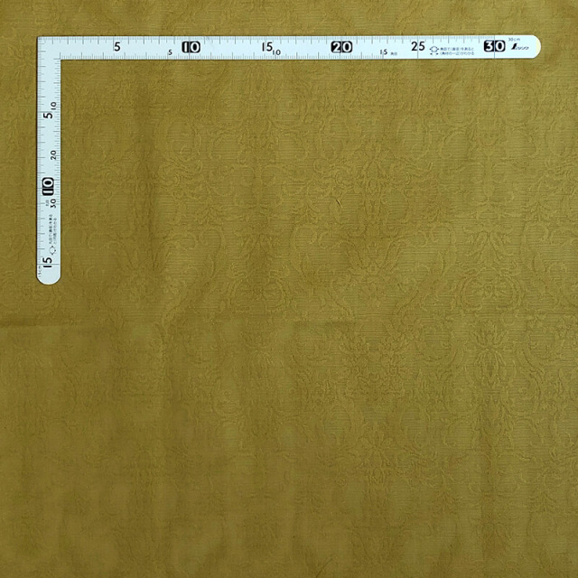 ジャガード織り生地 50×110cm マスタード系  クラシカルなダマスク柄  JOT-173