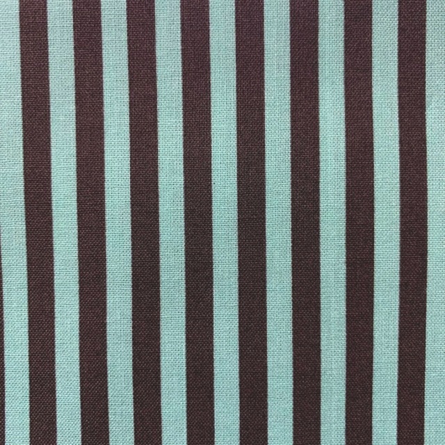 【ストライプ柄】　JOT-179  50×55cm  ミントブルー/ダークブラウン系　