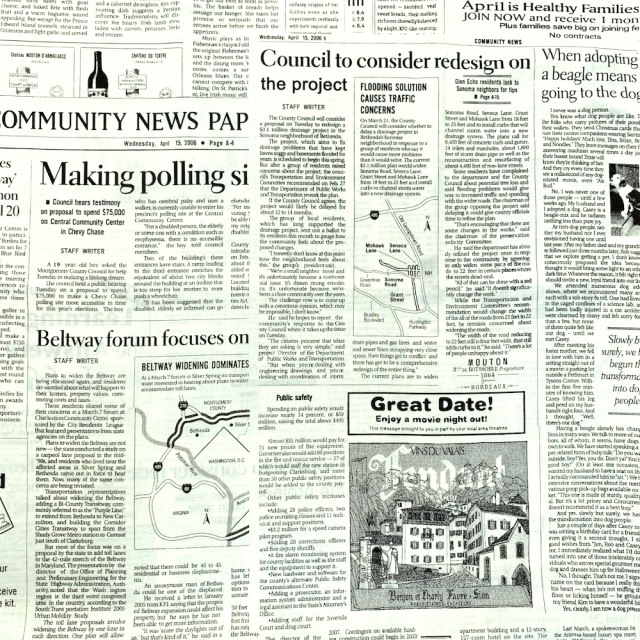 【国産プリント生地】　JOT-189　ホワイト系　 英字新聞柄