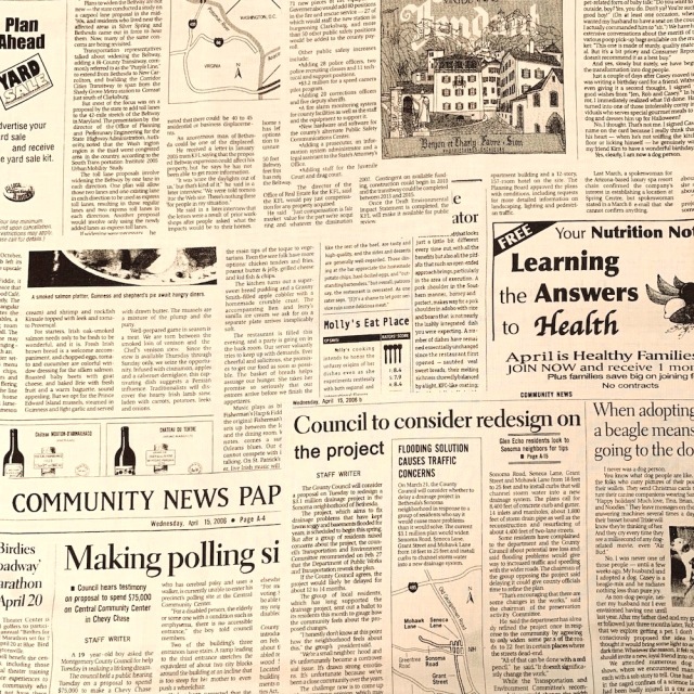 【国産プリント生地】　JOT-190　ライトベージュ系　 英字新聞柄