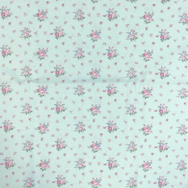 【国産生地】JOT-200　花柄　ブルー系　50×110cm
