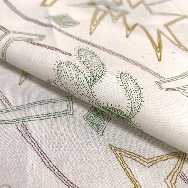 ヴィンテージ希少品 国産生地 サボテン柄 コットンガーデン オリジナル