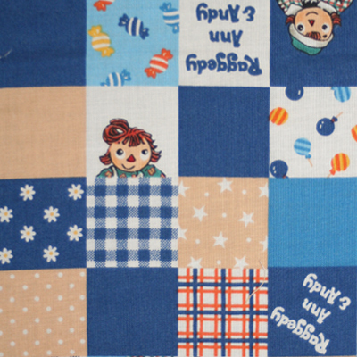 【国産生地】ラガディアン&アンディ 生地  Raggedy Ann & Andy 50x110cm (JRA-014H)