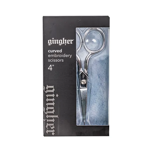 【GINGHER/ギンガー 4" Curved Embroidery Scissors】4インチ カーブド エンブロイダリー シザーズ   プロ愛用最高級品 裁縫 クラフト キルト 手芸用 小型ハサミ(NOT-009) MADE IN ITARY