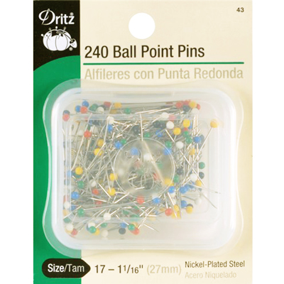 【Dritz】240 Ball Point Pins ボールポイントピン -まち針- (NOT-099)