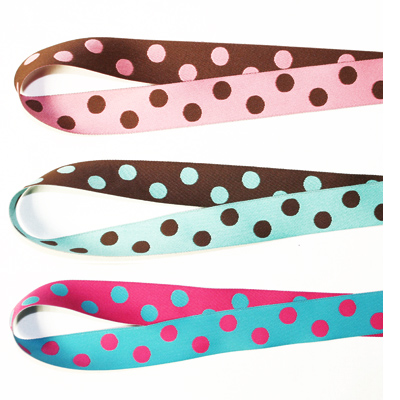 【ドット柄のリバーシブルテープ】30cmサイズカット (NOT-153)