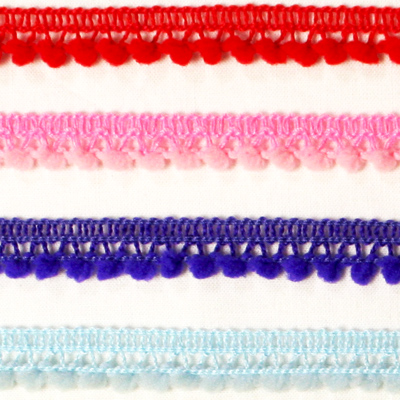 【カラフルポンポンフリンジ Ｓ 】 50cmサイズカット (NOT-157) カラーバリエーション