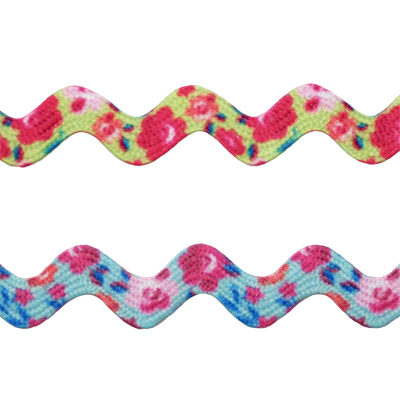 【花柄のリックラック  山道テープ】3mサイズカット (NOT-159) 2色展開