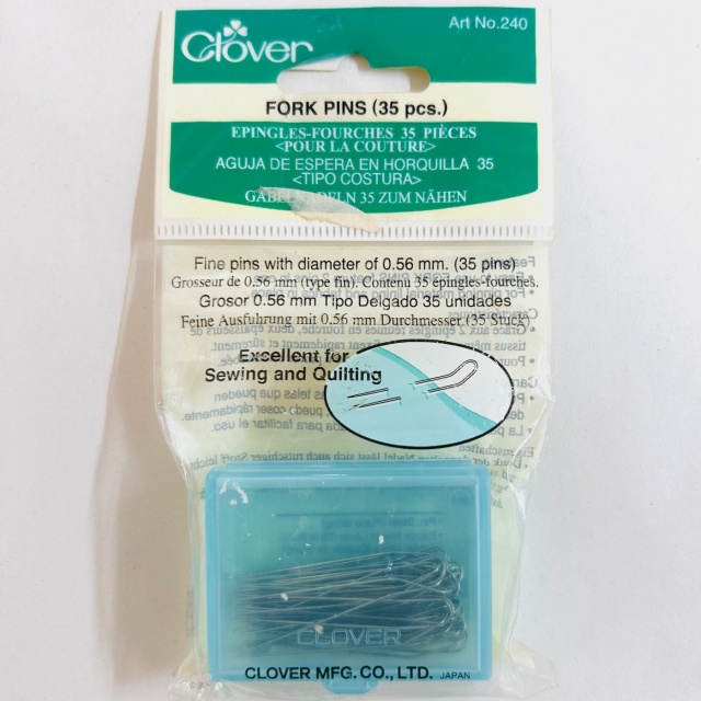 【 Clover 】 Fork Pins (35 pcs) フォークピン 35本入り  フォーク型ピン  裁縫  まち針(NOT-259)