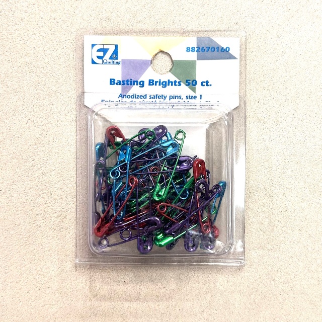 【EZ Quilting】Basting Brights  仮止め用安全ピン  50本  4カラーアソート(NOT-297)