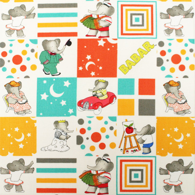 【動物プリント】- BABAR - 50x110cm (UAN-048H)