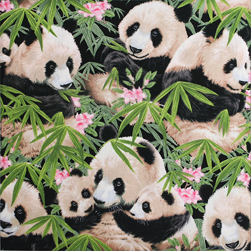 【動物プリント】パンダ柄 50x110cm (UAN-059H)
