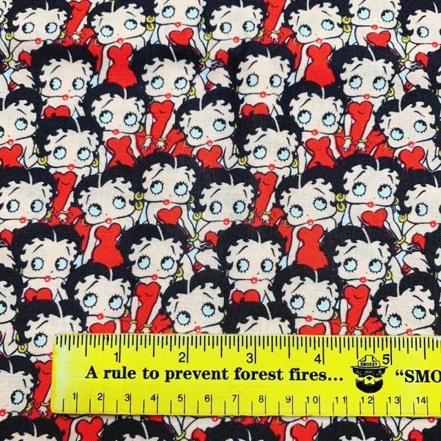 【Betty Boop　USAコットン】ベティブープ (UBE-032) 総柄　