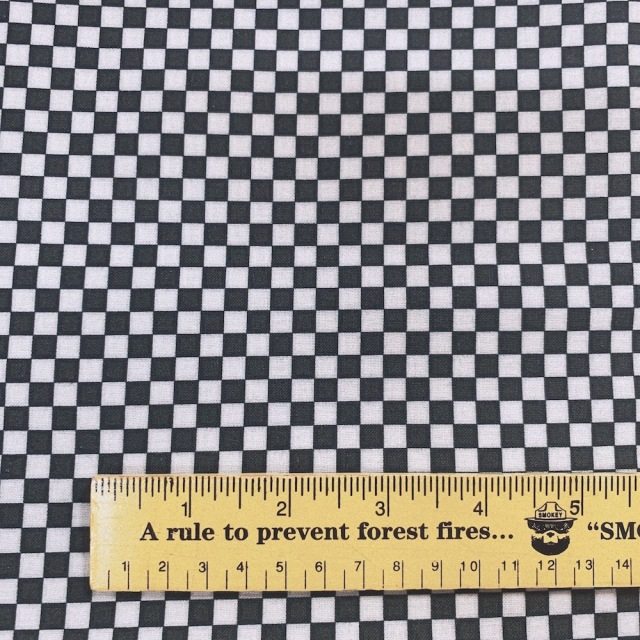 【USA生地　BWモノトーン】(UBW-133)白黒チェック柄