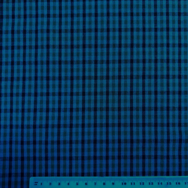 チェック柄　金メダル100枚 国産【チェックプリント】ブルーグリーン×ブラック チェック柄 (JCK-001)