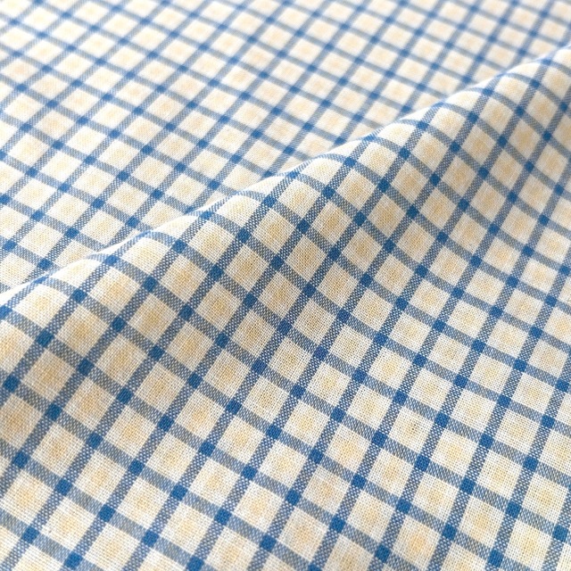 国産【チェックプリント】ホワイト×ブルー系 チェック柄 (JCK-005)