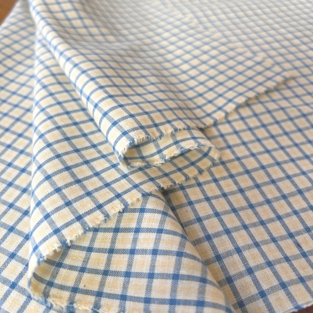 水色 チェック柄 国産【チェックプリント】ホワイト×ブルー系 チェック柄 (JCK-005)