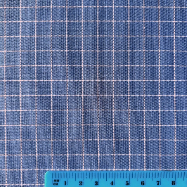 国産【チェックプリント】くすみブルー チェック柄 (JCK-012)