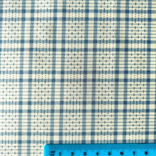 国産【チェックプリント】くすみブルー チェック柄 (JCK-014)