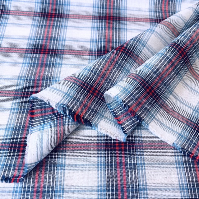 国産【チェックプリント】ブルー系 チェック柄 (JCK-016)