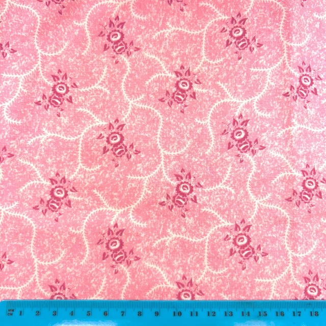 USAコットン【キャリコ】花柄  ピンク系  (UCR-406)