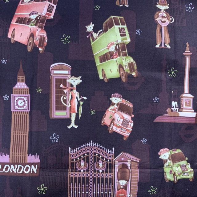 【猫柄プリント】「London Cats」UCT-029H