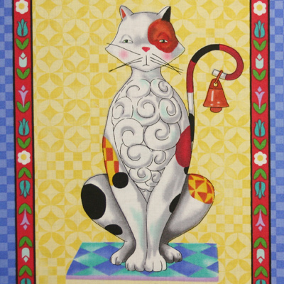 USAコットン UCT-109  輸入生地【猫柄パネルプリント】60x55cm