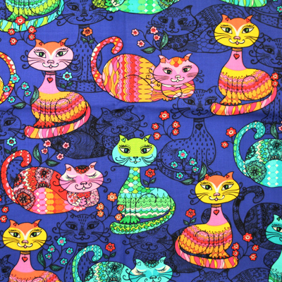 【猫柄プリント】50x110cm (UCT-125H)