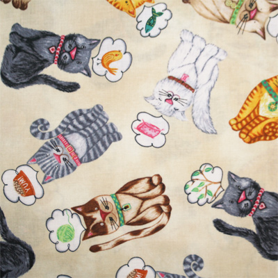 【猫柄プリント】50x110cm (UCT-164H)
