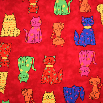 【猫柄プリント】50x55cm (UCT-170) カラーバリエーション