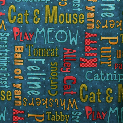 【猫柄・英字プリント】50x55cm (UCT-181) カラーバリエーション