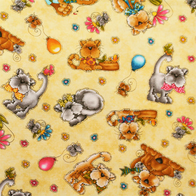 【猫柄プリント】 50x55cm (UCT-183) カラーバリエーション