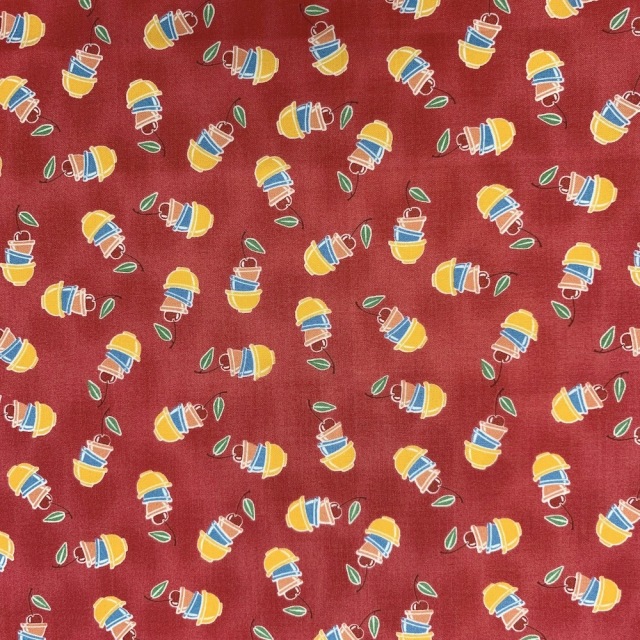 【USAコットン】50x55cm (UME-031)　レッド系　さくらんぼ柄