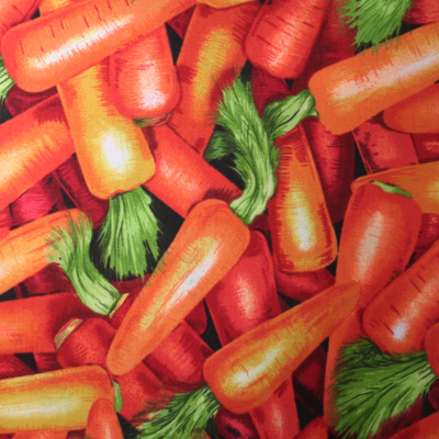 USAコットン【Foods&Kitchen柄】リアルプリント　にんじん柄(UFK-082)