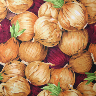 USAコットン【Foods&Kitchen柄】リアルプリント  たまねぎ柄   (UFK-086)