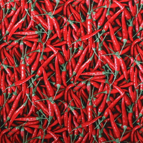 【Foods & Kitchen柄】USAコットン  とうがらし柄  リアルプリント (UFK-159)