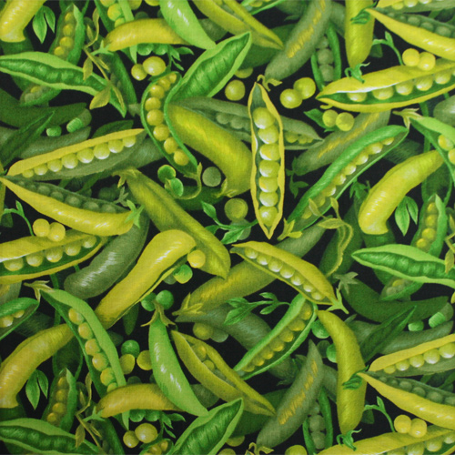 【Foods & Kitchen柄】USAコットン スナップエンドウ柄（大） (UFK-161)