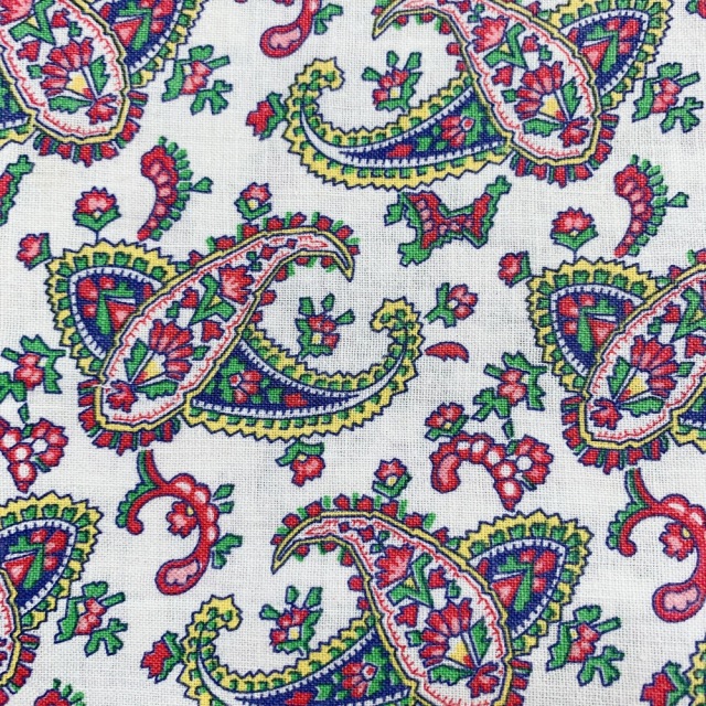 海外で人気の【フィードサック】1930年代アメリカ製  穀物袋の布地  ヴィンテージ布 ペイズリー柄　UFS-257