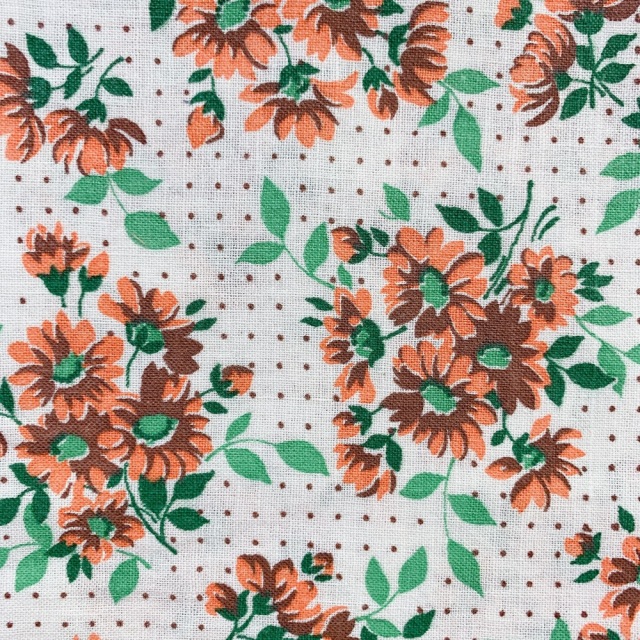 海外で人気の【フィードサック】  1930年代アメリカ製  穀物袋の布地  ヴィンテージ布  ドット柄  花柄   UFS-265