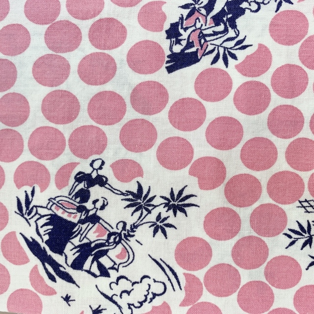 海外で人気の【フィードサック】  1930年代アメリカ製  穀物袋の布地  ヴィンテージ布  ドット柄  UFS-266