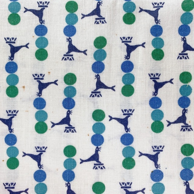 海外で人気の【フィードサック】  1930年代アメリカ製  穀物袋の布地  ヴィンテージ布   ドット柄  UFS-268