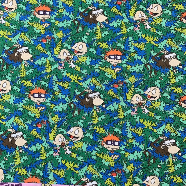 【Kidsプリント】ラグラッツ　ベビーとジャングル柄　グリーン系　(UKS-211)