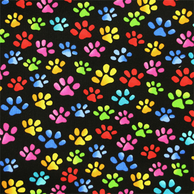 USAコットン【Loralie Designs】-ロラライハリス  パウズ  犬の足跡プリント Paws - 50x110cm (ULH-007H)