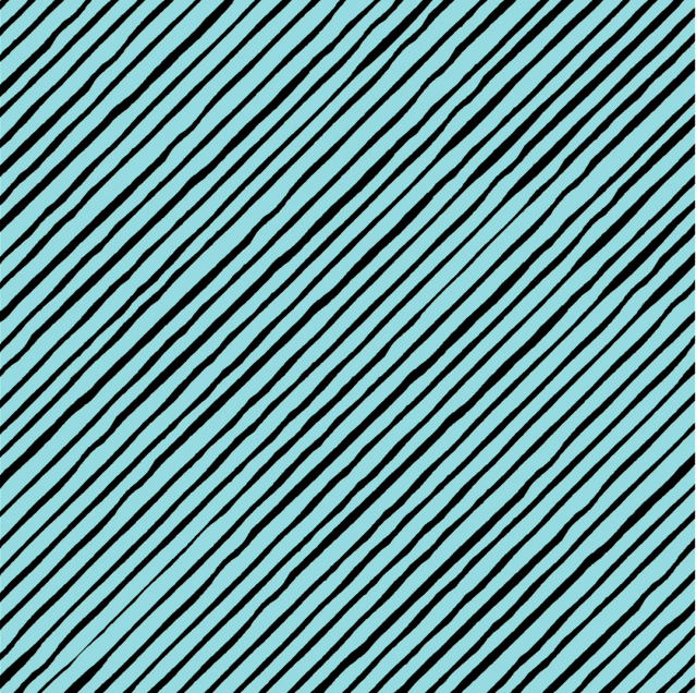 USAコットン ロラライハリス【Loralie Designs】 - Sorta Stripe Bias Turquoise / Black Fabric-   ブルー系ストライプ(ULH-050)