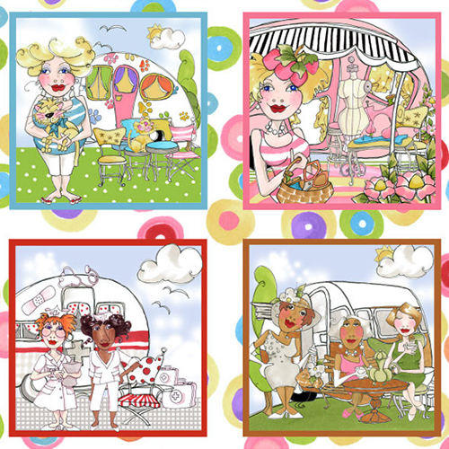 【Loralie Designs】- Vintage Holiday Panel - 60x110cm (ULH-114)   ロラライハリス パネル生地