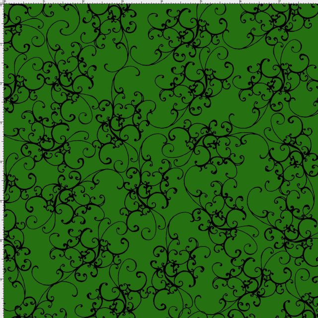 【Loralie Designs】- Elegant Scroll Forest Green  -(ULH-149)